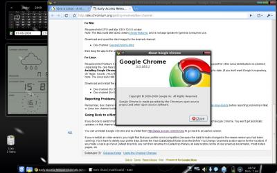 Linux: Google Chrome: verso linux (oficial).
